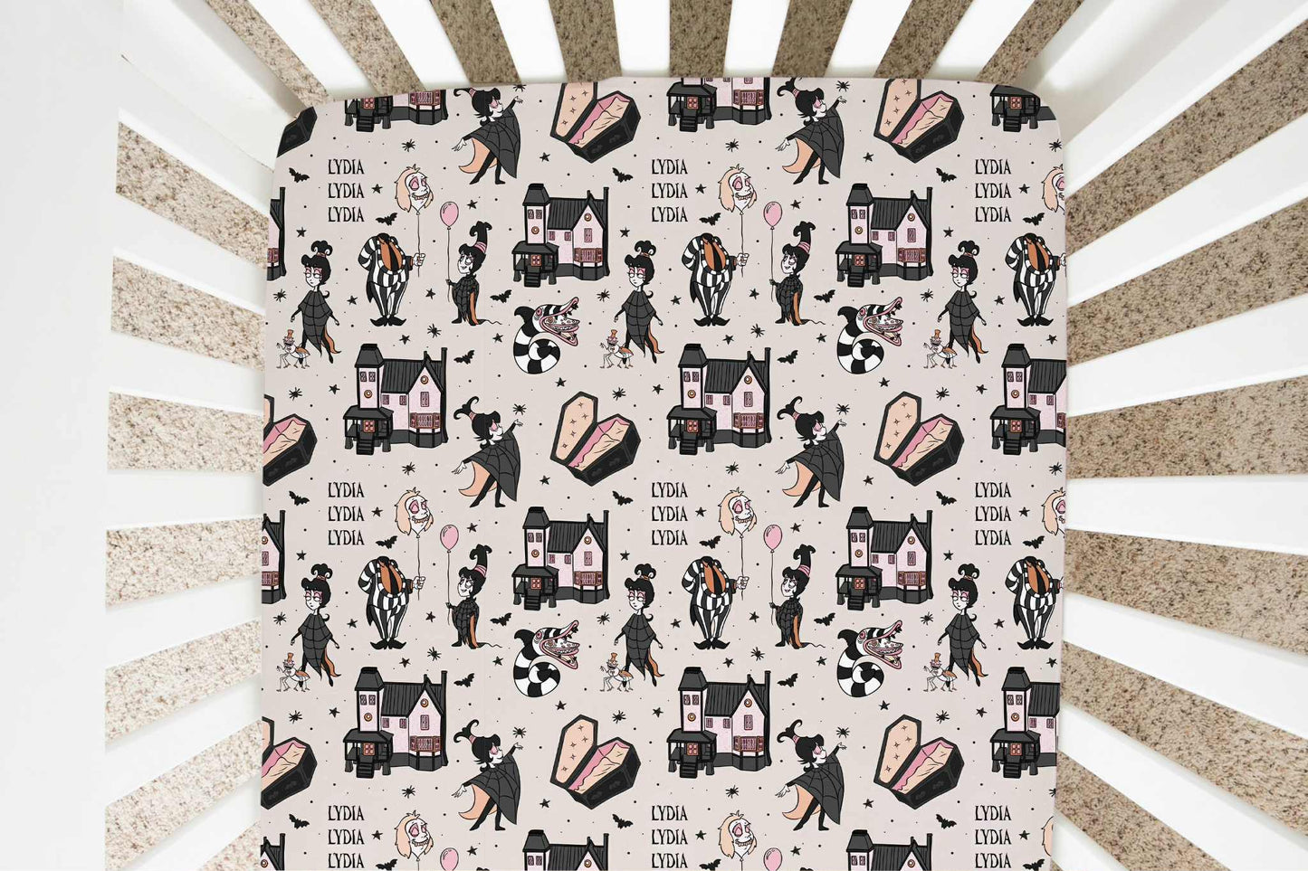 Say My Name 3X Halloween Personalized Crib Sheet