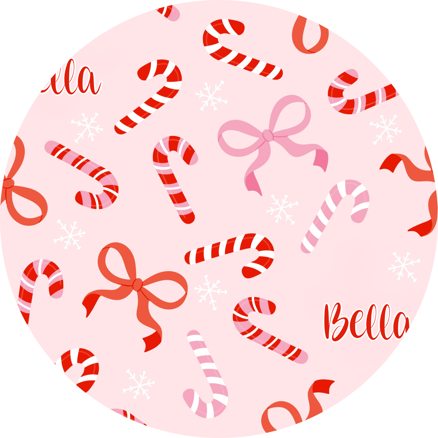 Peppermint Bows Personalized Christmas Hair Scrunchie