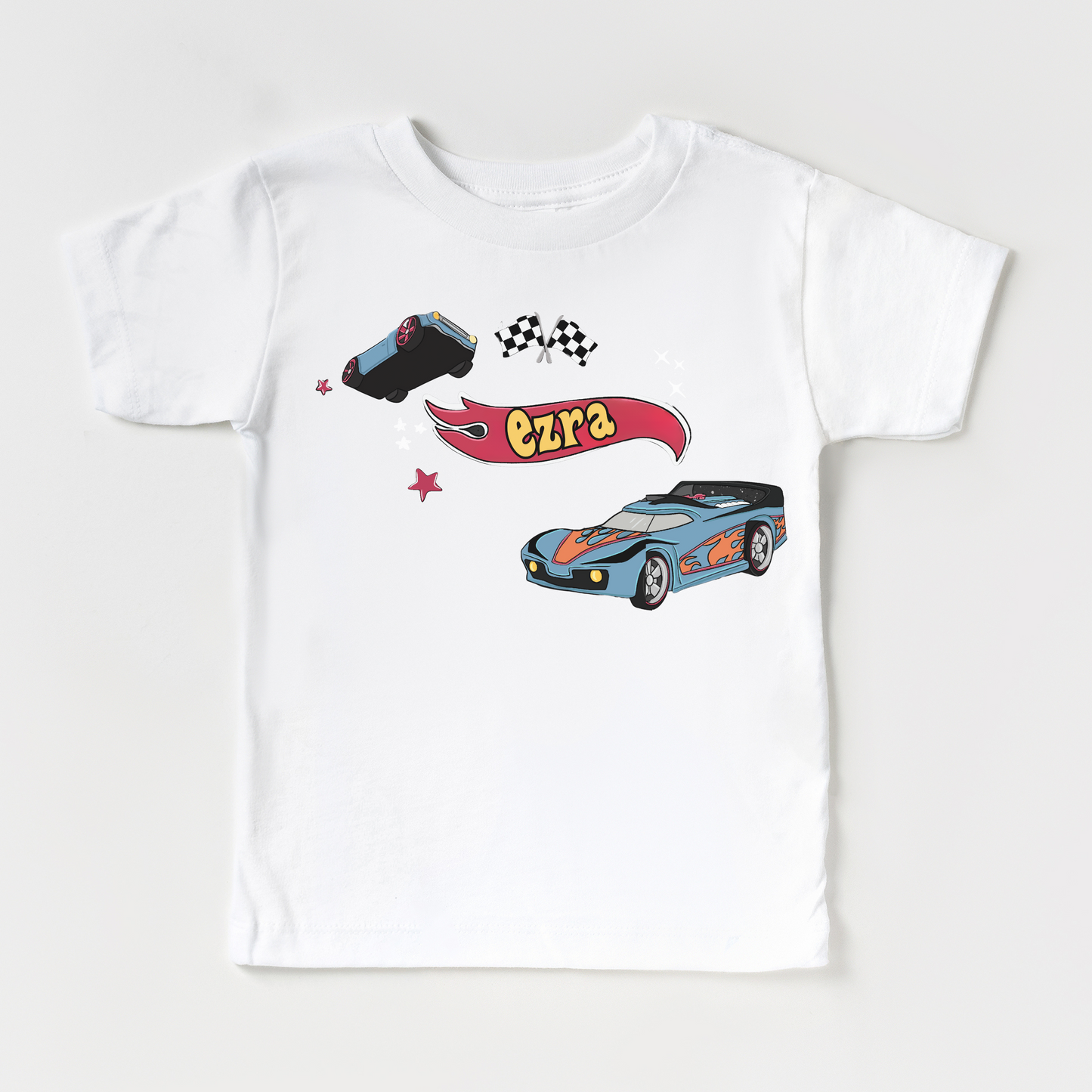 Let's Race Personalized Kids Graphic Tee | Multiple Colorways