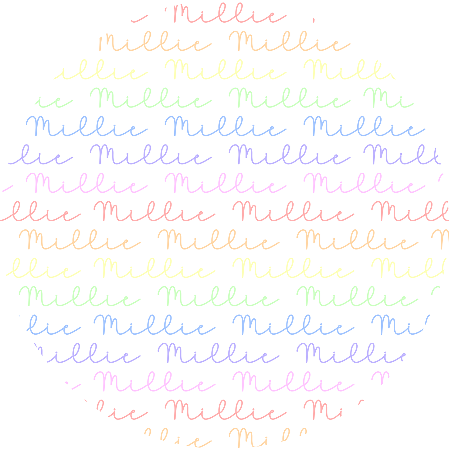 Rainbow Pastels Doodle Font Personalized Name Swaddle