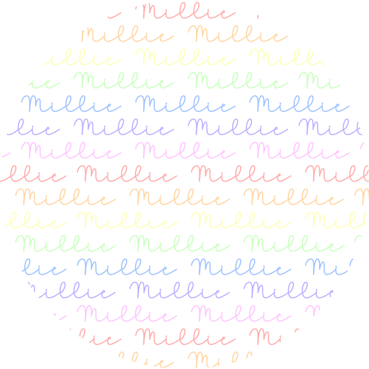 Rainbow Pastels Doodle Font Personalized Changing Pad Cover