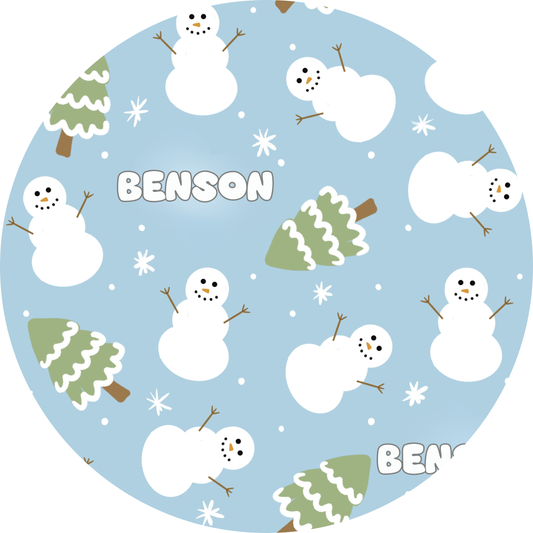 Snowman Wonderland Christmas Personalized Name Swaddle Blanket