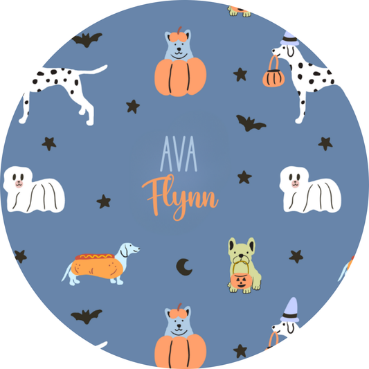 Halloween Pups Personalized Name Baby Bodysuit
