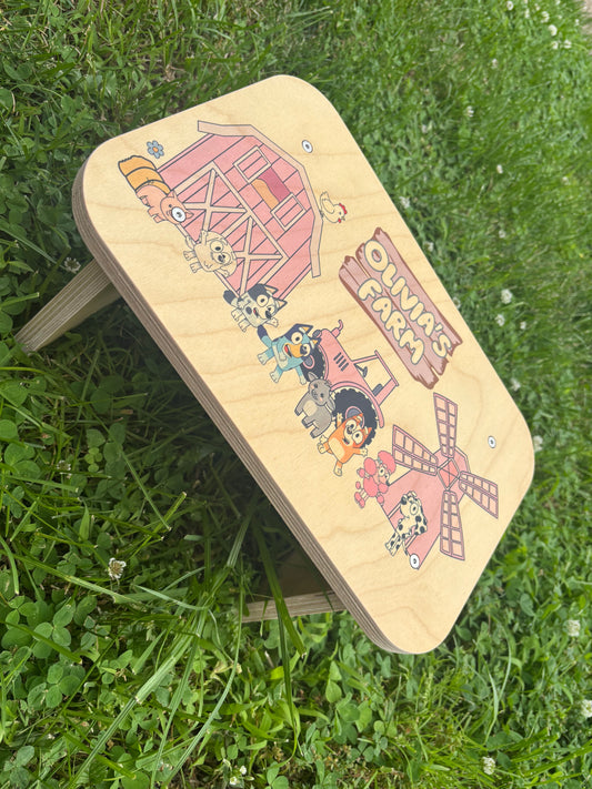Kids Personalized Step Stool | BINGO WAS HER NAME-O Pink