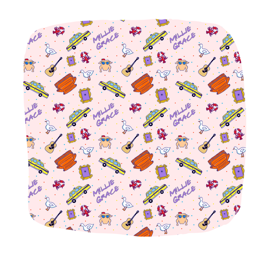 Besties Pink Personalized Minky Plush Nap Sack