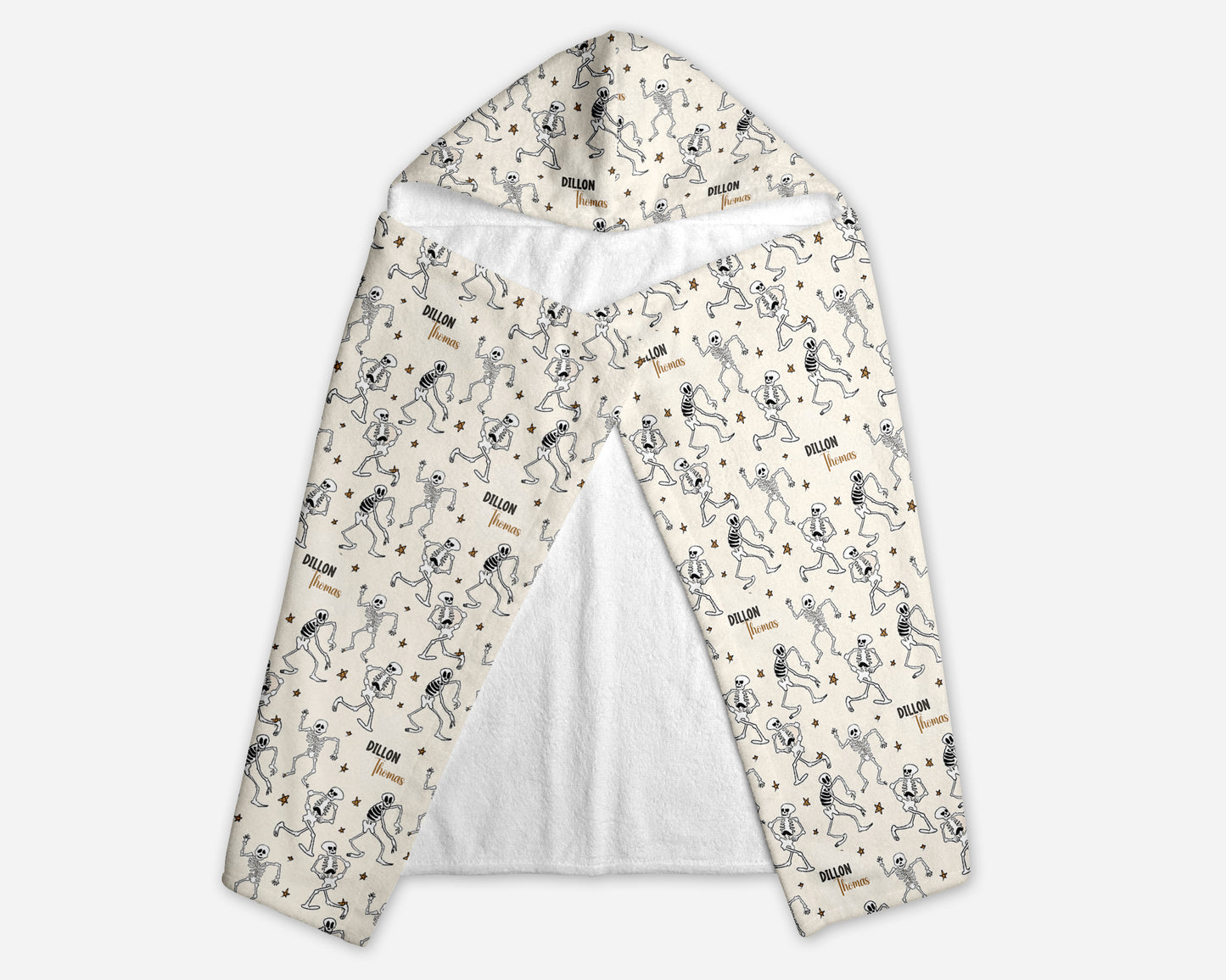 Spooky Scary Skeletons Halloween Personalized Hooded Towel