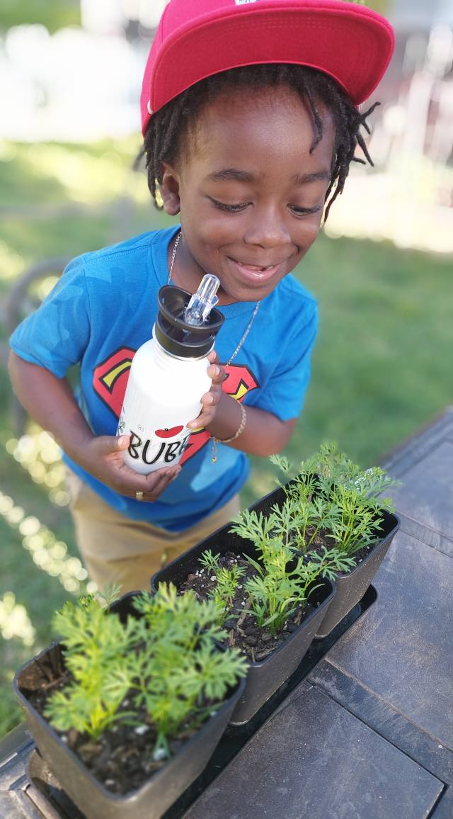 Green Thumb Personalized Kids Water Bottle