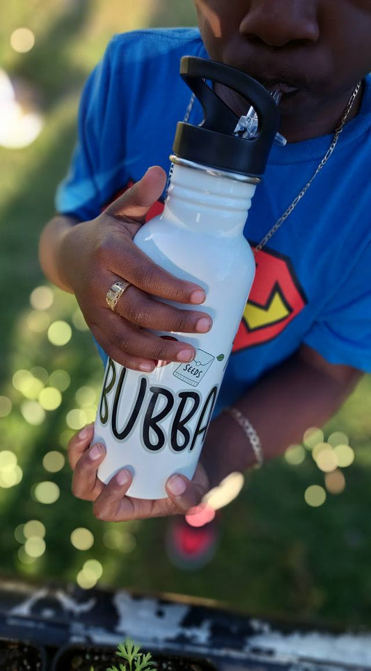 Green Thumb Personalized Kids Water Bottle