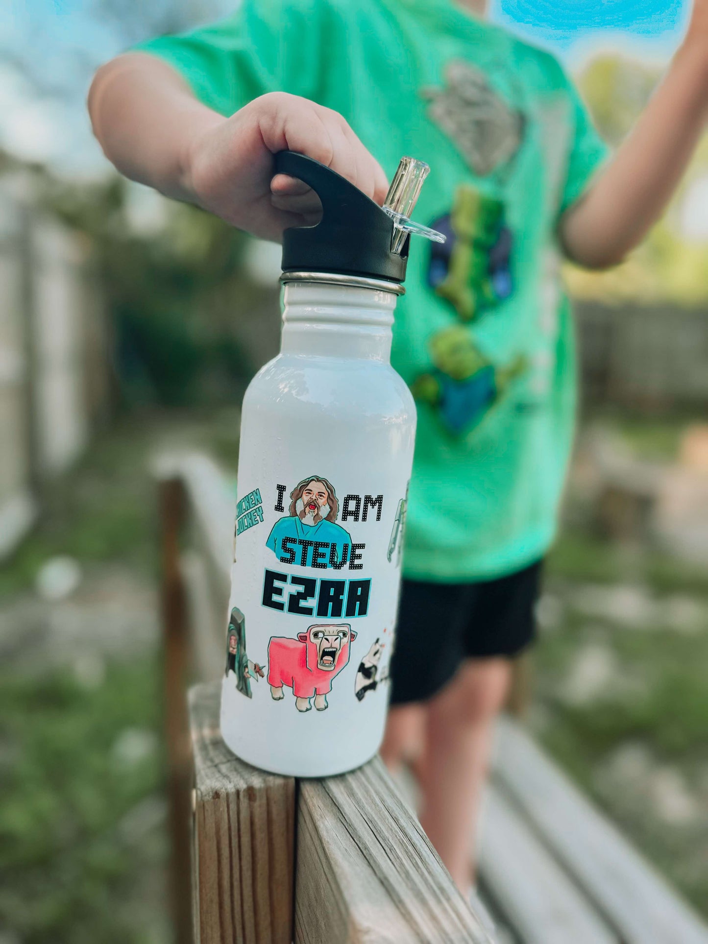 Chicken Jockey Personalized Kids Water Bottle