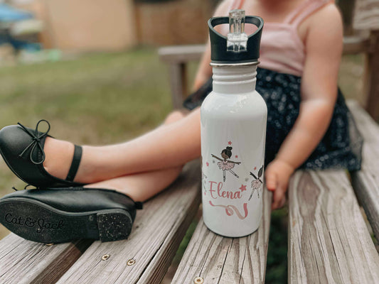 Ballerina Personalized Kids Water Bottle