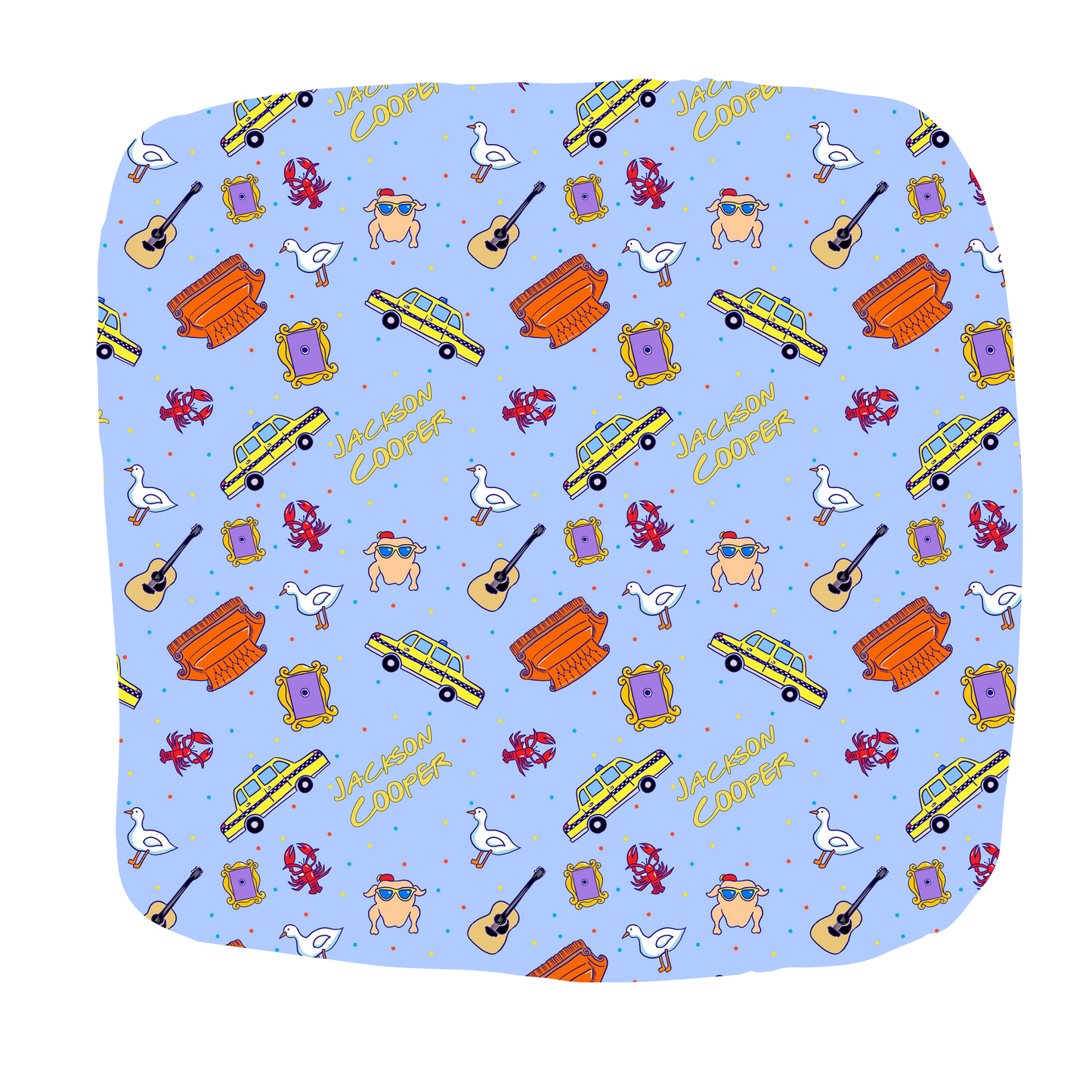 Besties Personalized Name Swaddle Blanket