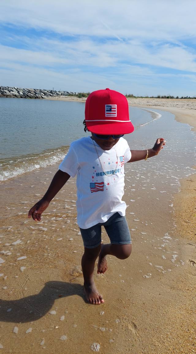 Land Of The Free Personalized Kids Graphic Tee | White