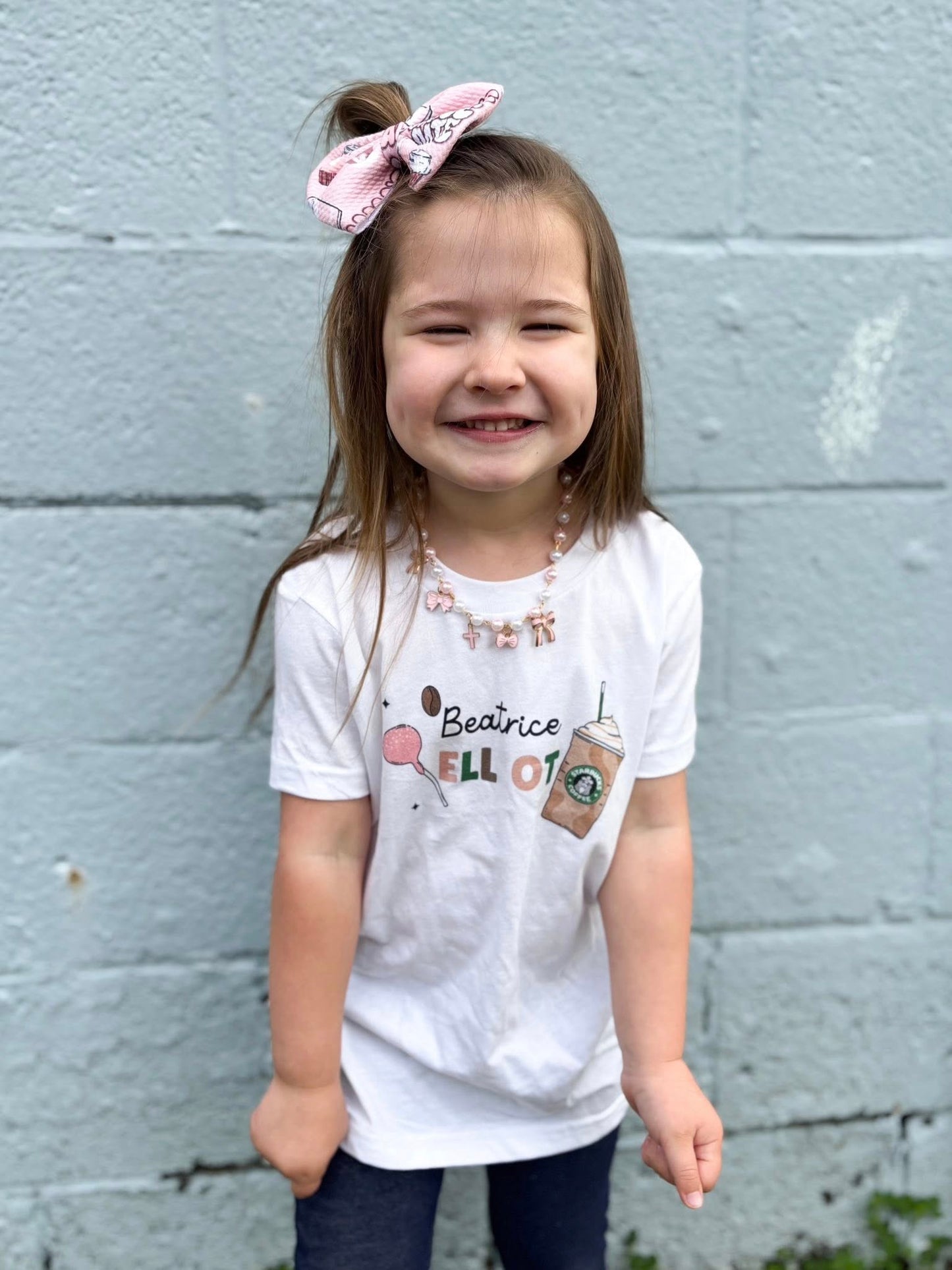 Cocoa & Cake Pops Personalized Kids Graphic Tee | White