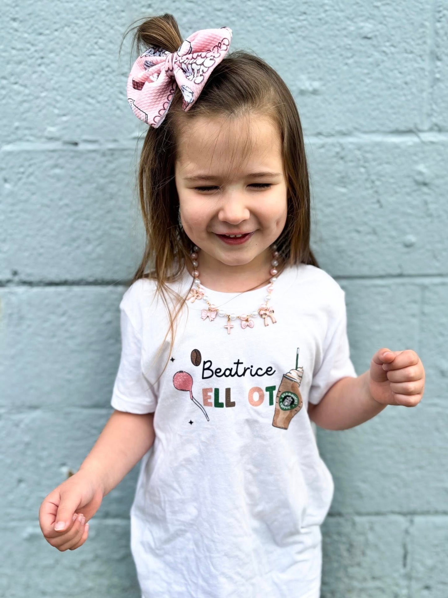 Cocoa & Cake Pops Personalized Kids Graphic Tee | White