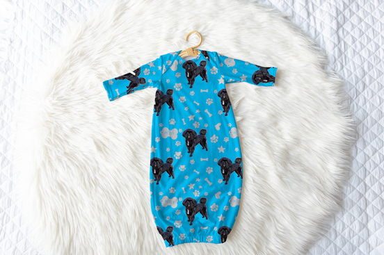 Upload Your Pet! Personalized Infant Gown with Custom Pet Cartoon & Name