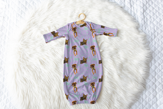 Upload Your Pet! Personalized Infant Gown with Custom Pet Cartoon & Name