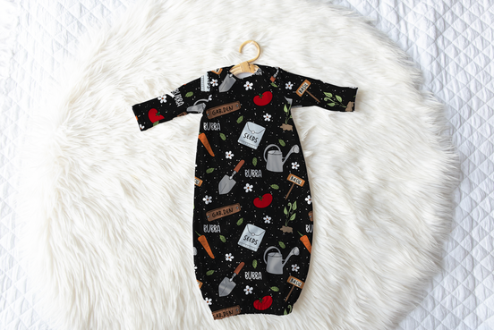 Green Thumb Personalized Name Infant Gown