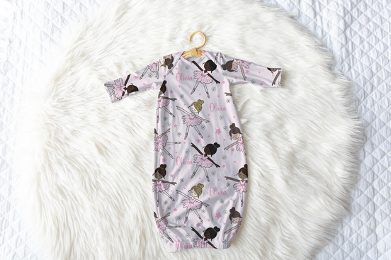 Ballerina Personalized Name Infant Gown