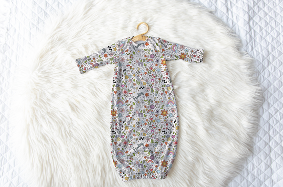Girl Vibes Only Personalized Name Infant Gown