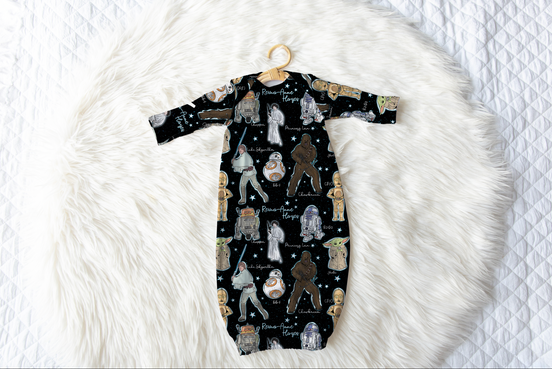 Galactic Dreams Personalized Name Infant Gown