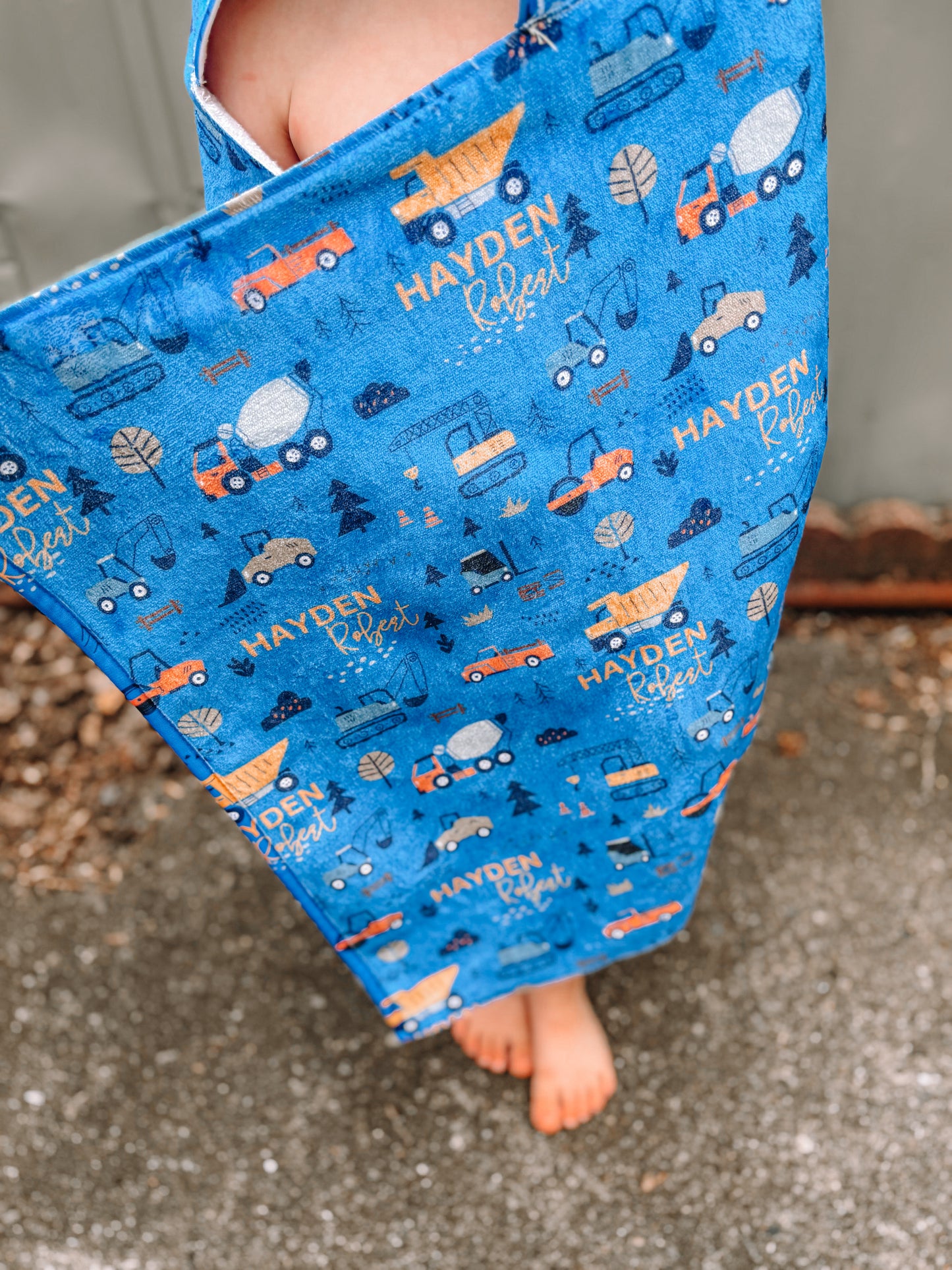 Construction Personalized Hooded Towel