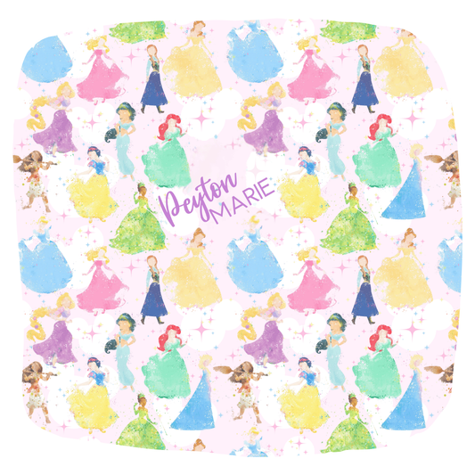 Watercolor Princess Personalized Sherpa Blanket