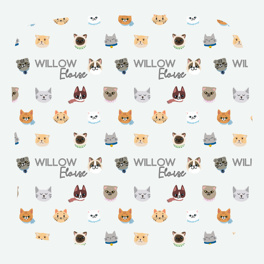 Cat Faces Knotted Newborn Hat & Bow Headband