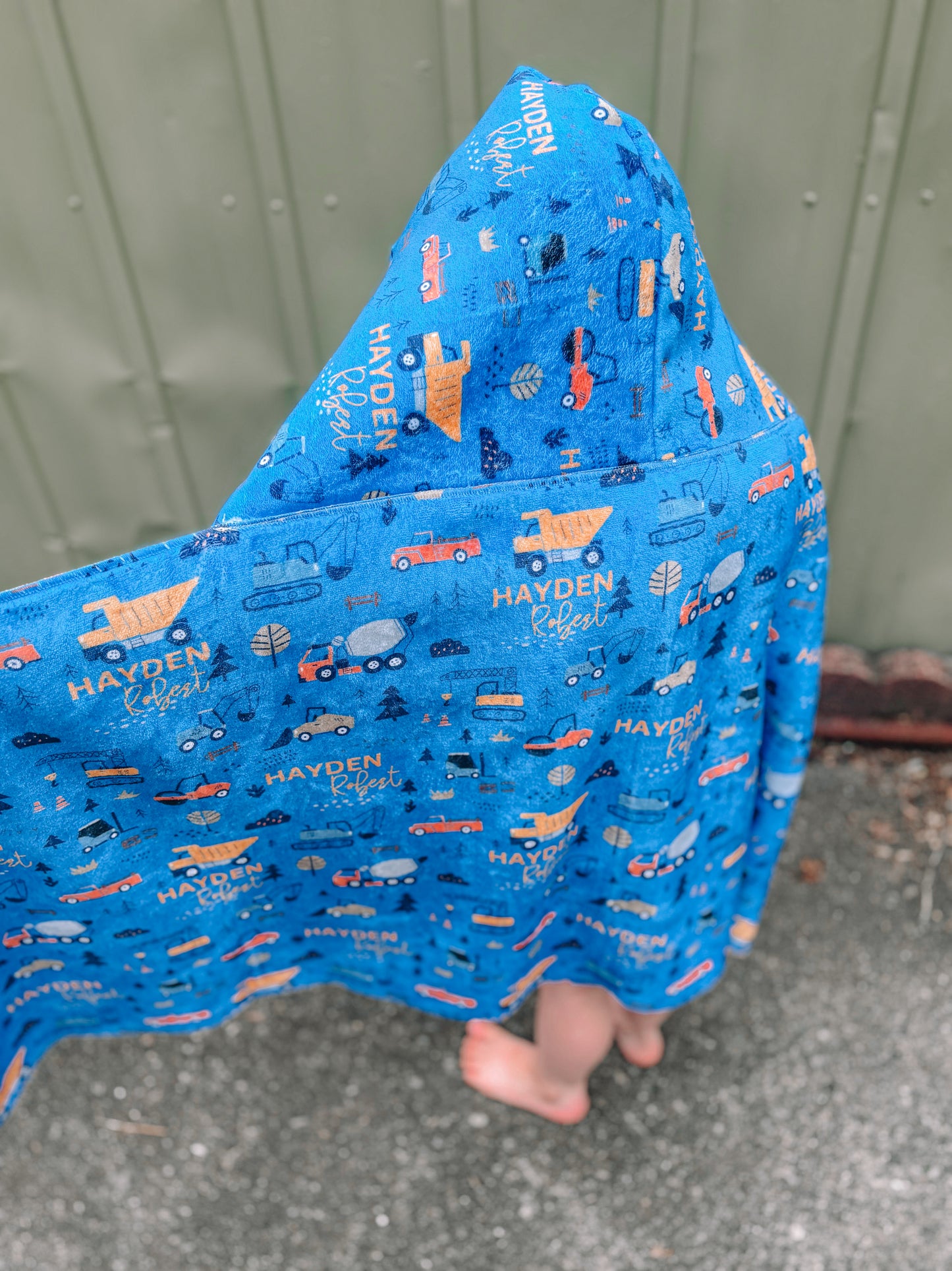 Construction Personalized Hooded Towel