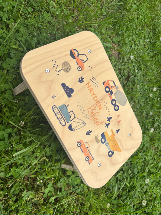 Kids Personalized Step Stool | Construction