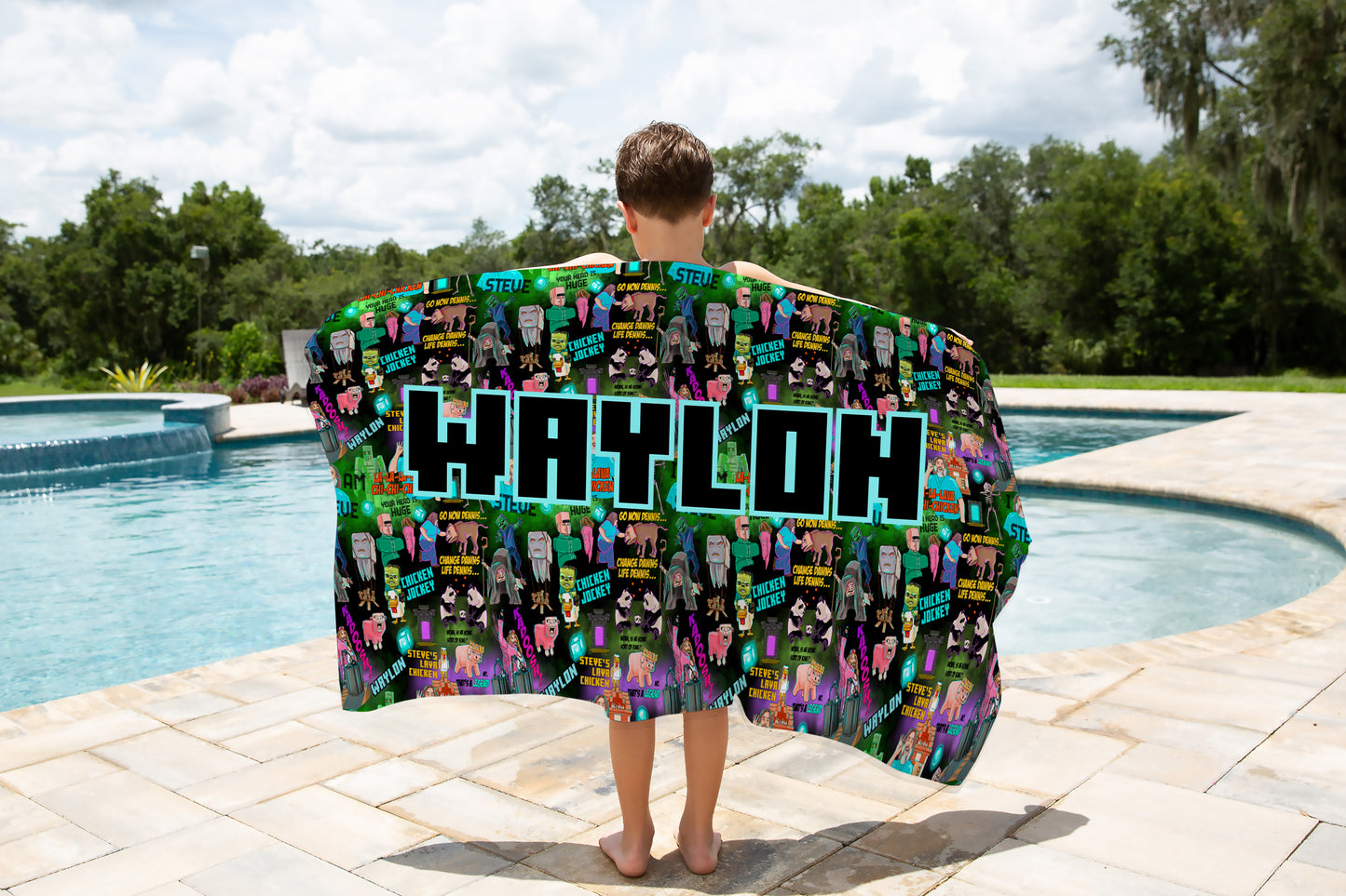 Chicken Jockey Personalized Kids Beach Towel 30 X 60