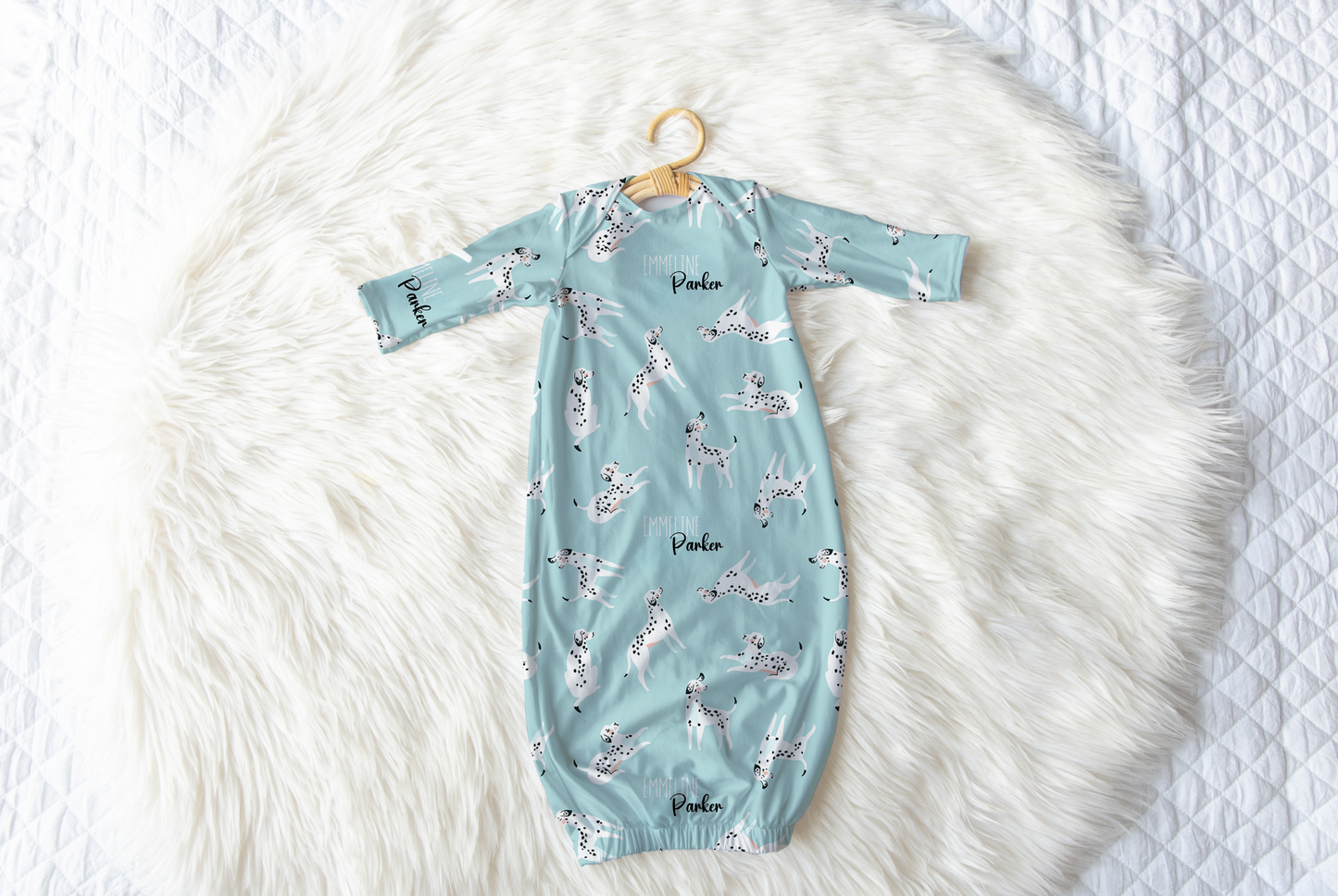 Seeing Spots Personalized Name Infant Gown
