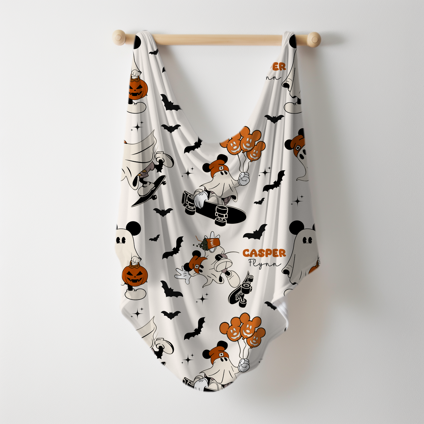 Boo Crew Halloween Personalized Name Swaddle