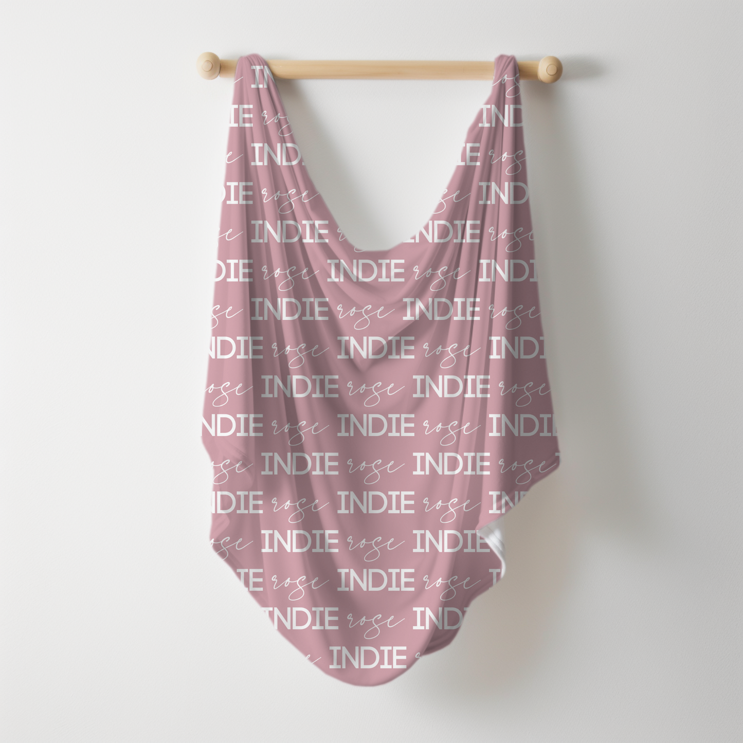 Solid Color Script & Block Font Personalized Name Swaddle