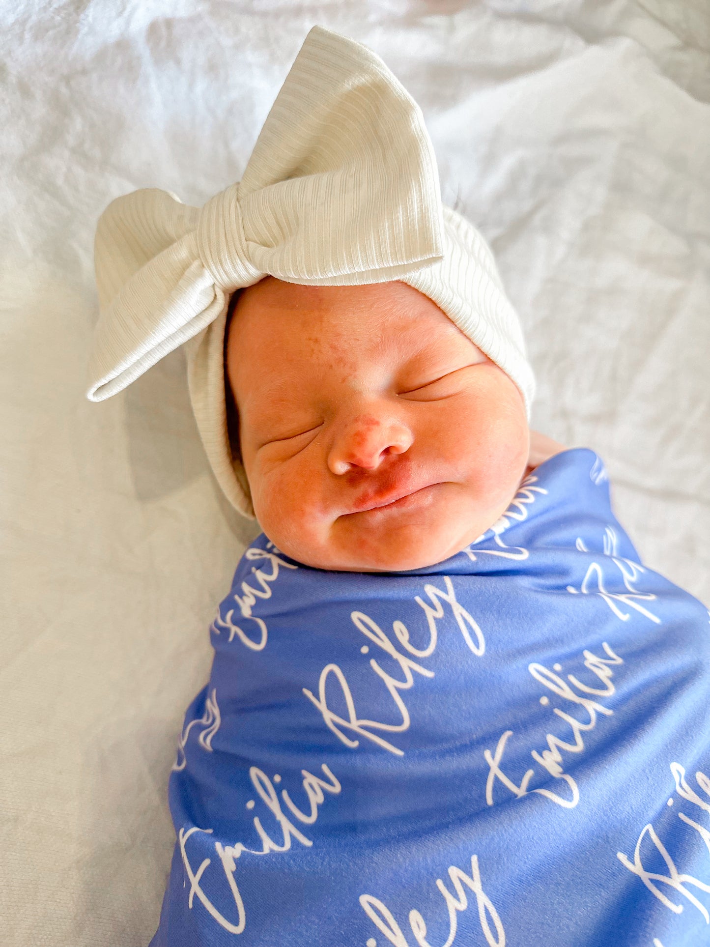 Solid Color Twisty Font Personalized Name Swaddle