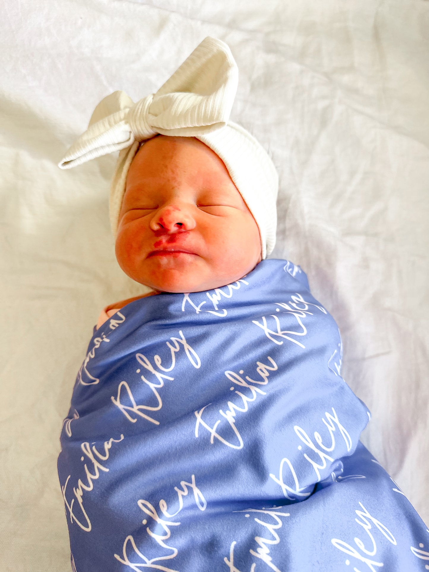 Solid Color Twisty Font Personalized Name Swaddle