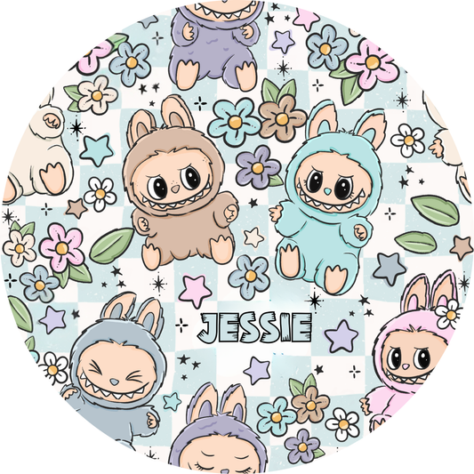 Labubu Monsters Have a Seat Personalized Name Infant Gown