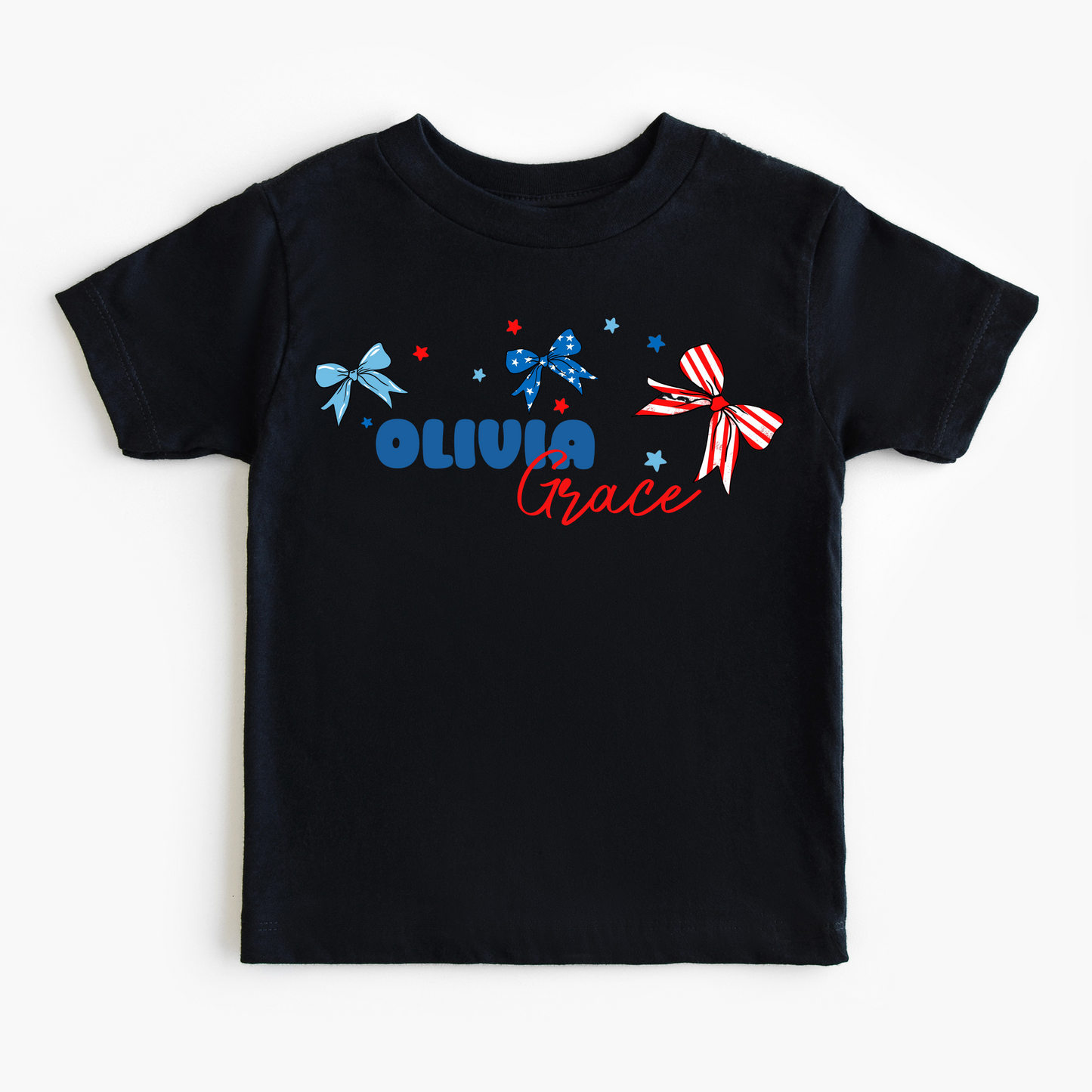 America The BOW-tiful Personalized Kids Graphic Tee | Multiple Colorways