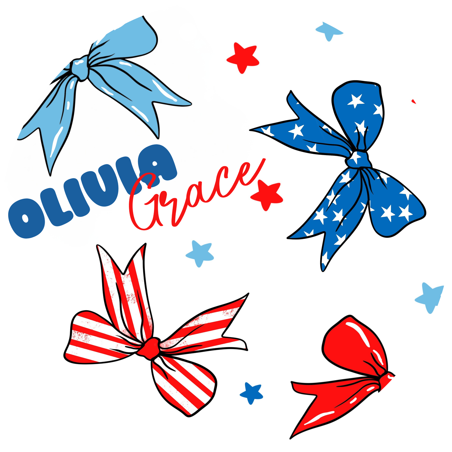 America The BOW-tiful Personalized Name Knotted Newborn Hat & Bow Headband