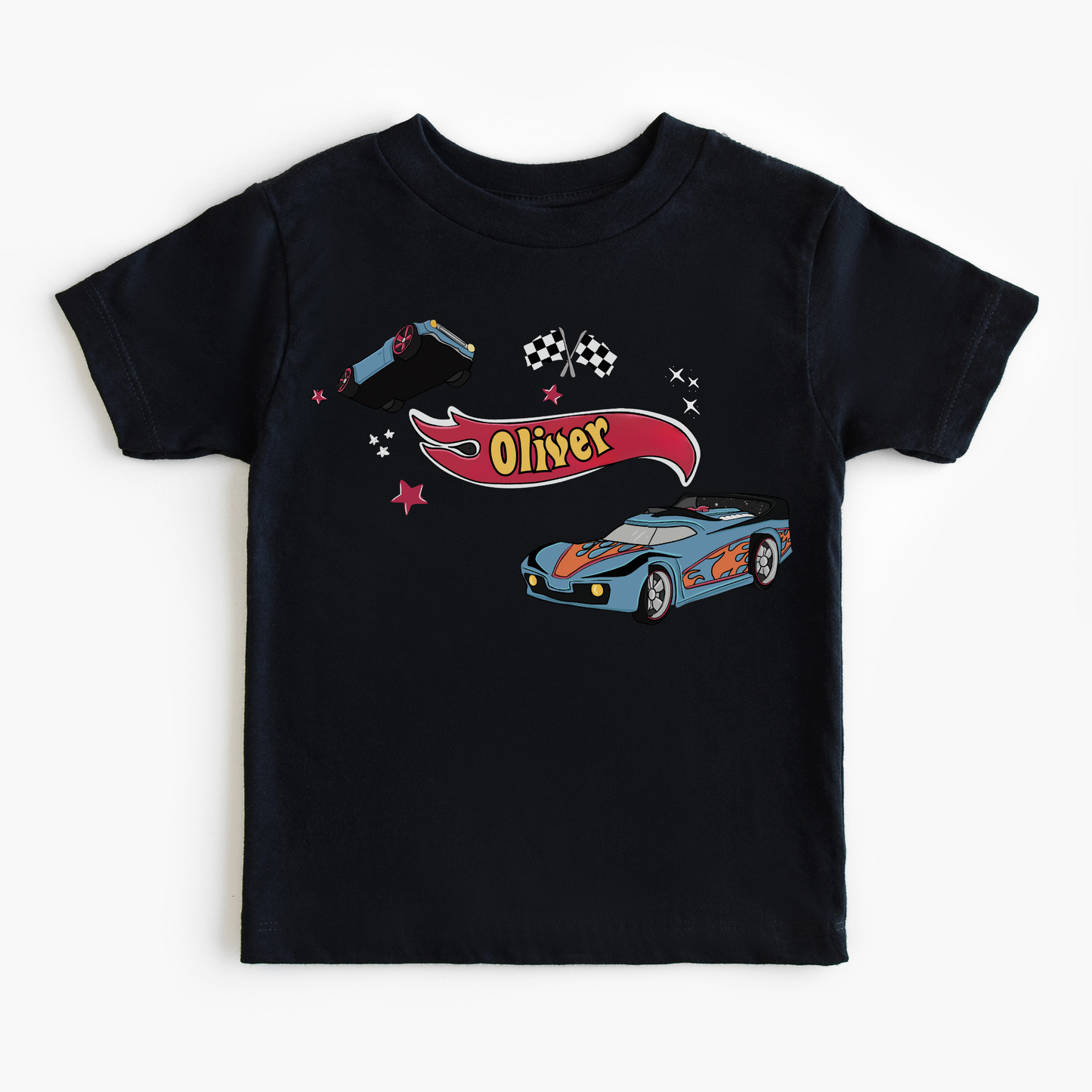 Let's Race Personalized Kids Graphic Tee | Multiple Colorways