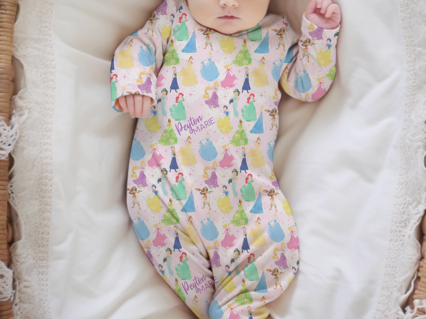 Princess Personalized Name Infant Gown