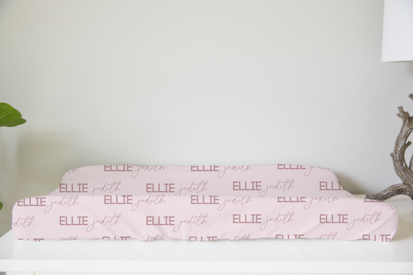 Solid Color Script & Block Font Personalized Changing Pad Cover