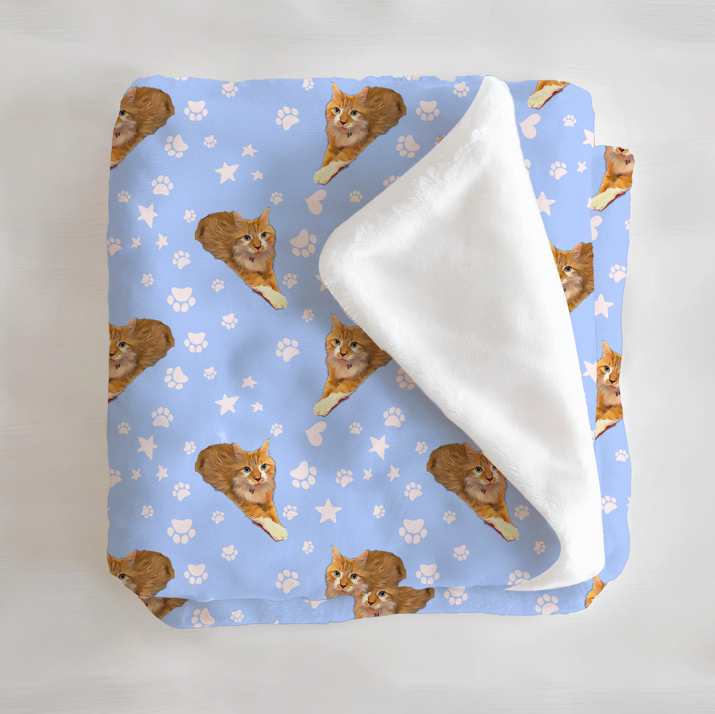 Upload Your Pet! Personalized Minky Blanket with Custom Pet Cartoon & Name