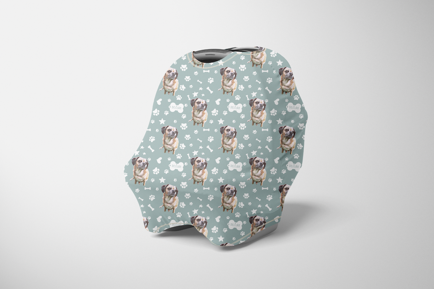Upload Your Pet! Multi Use Cover Personalized with Custom Pet Cartoon & Name