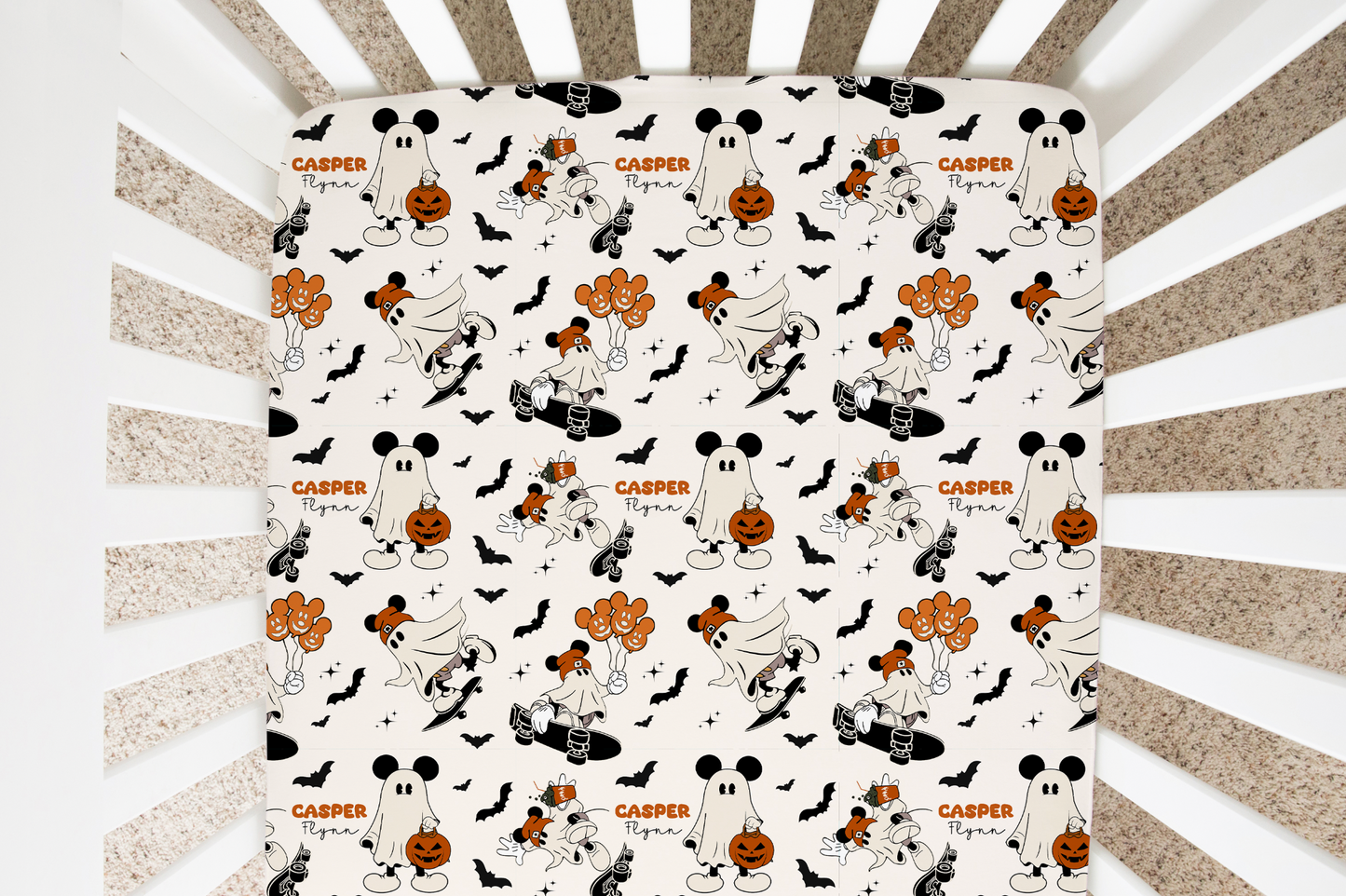 Boo Crew Halloween Personalized Crib Sheet