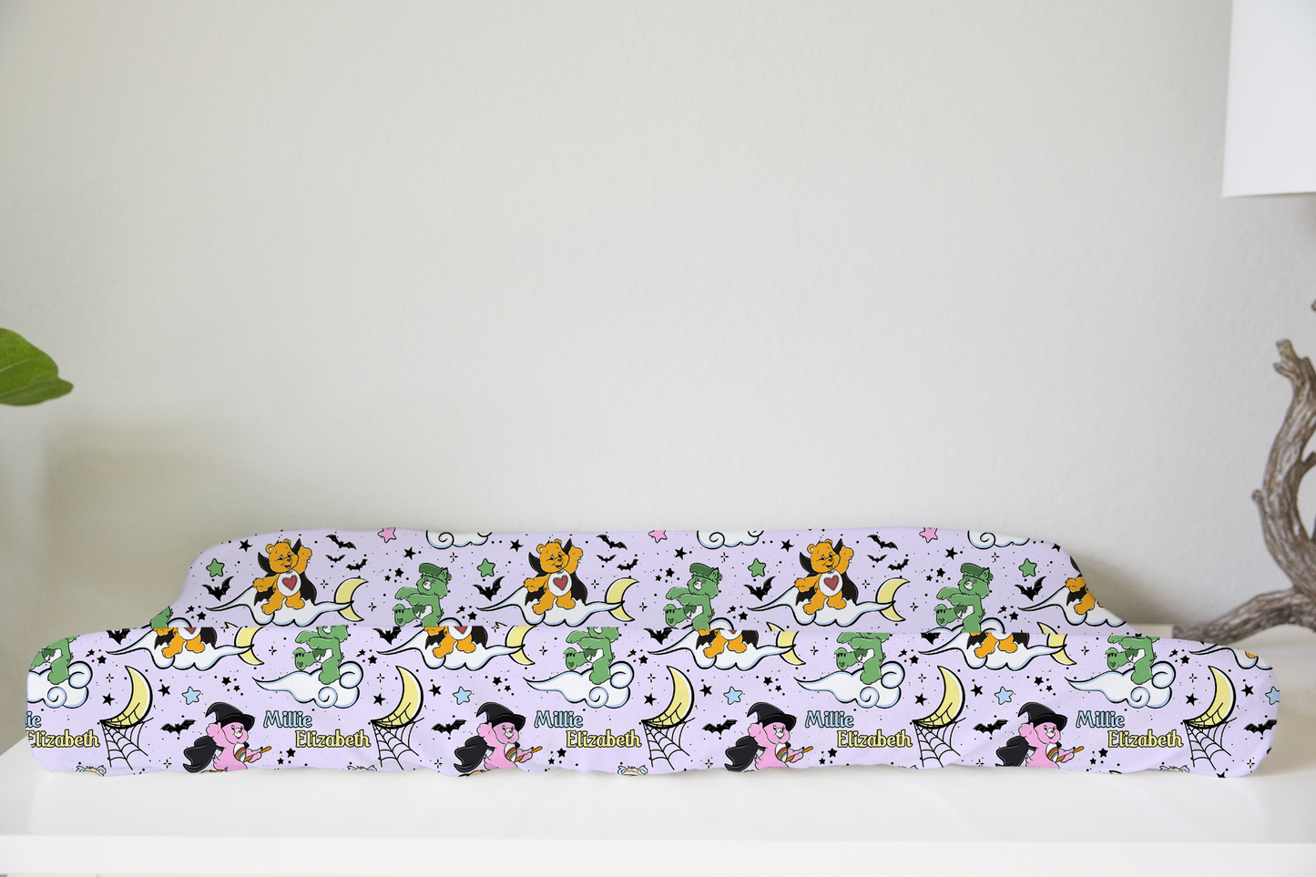 Scare Bears Halloween Personalized Changing Pad Cover