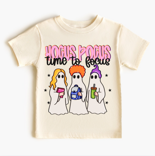 Hocus Pocus Time To Focus Halloween Kids Graphic Tee | Multiple Colorways