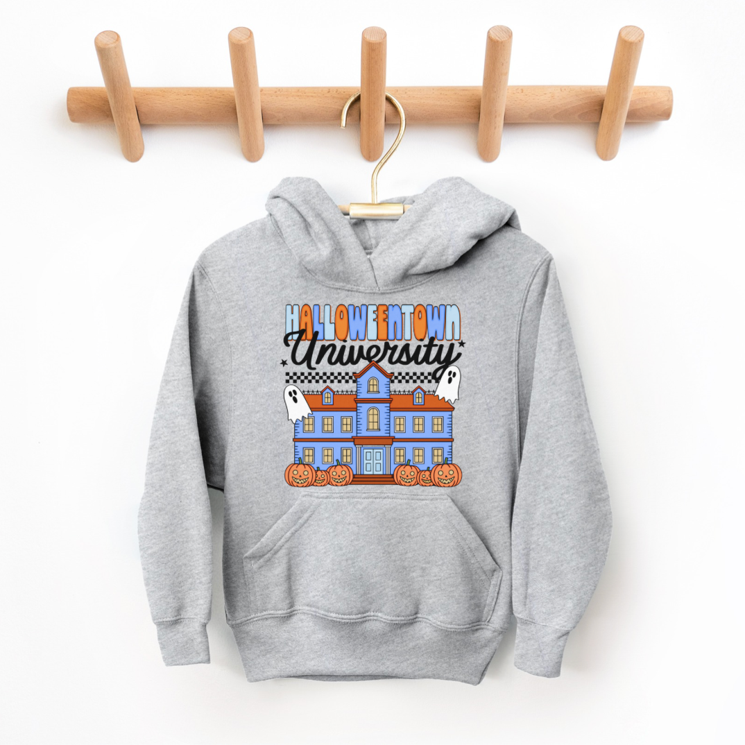 Halloweentown University Halloween Kids Hoodie | Heather Grey