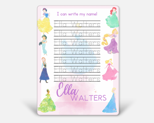 Kids Personalized Whiteboard | Watercolor Princess