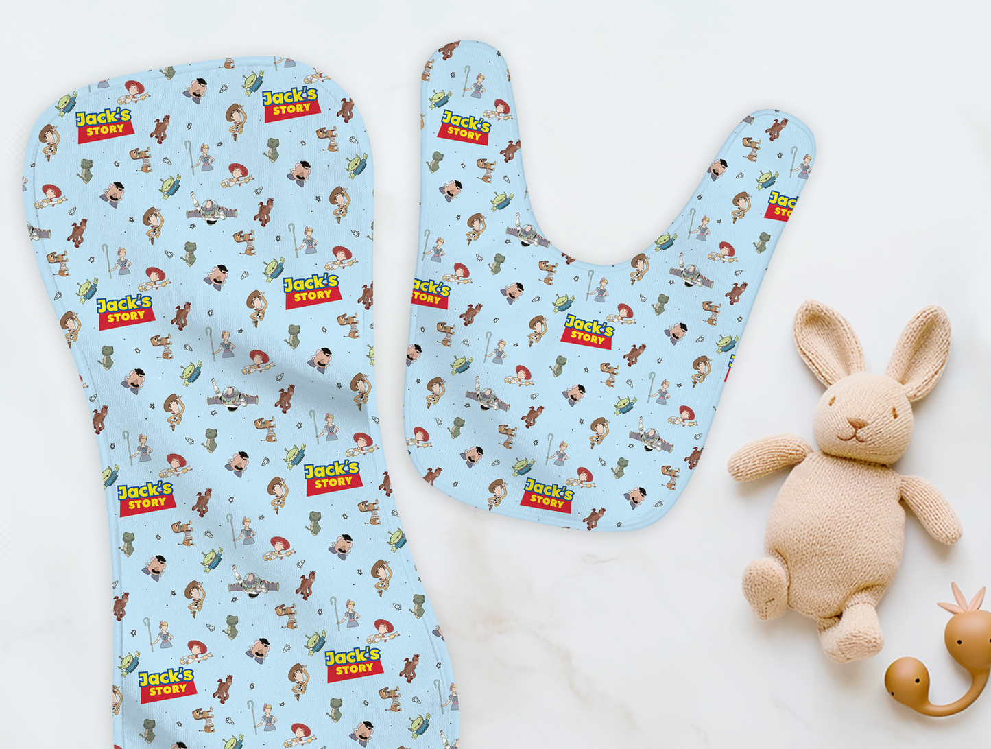 Your Story Personalized Name Burp Cloth & Bib