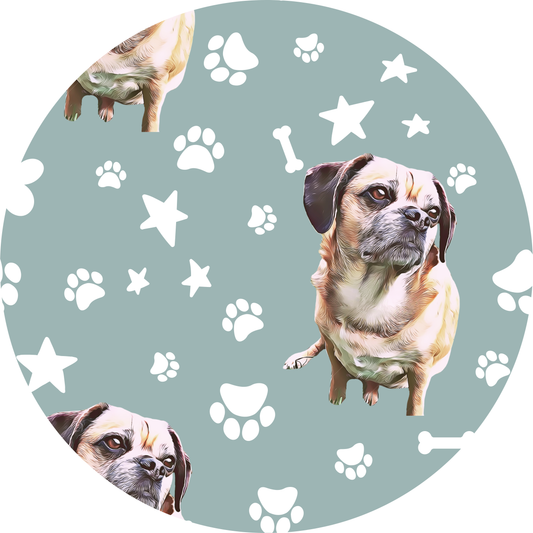 Upload Your Pet! Personalized with Custom Pet Cartoon & Personalized Name Burp Cloth & Bib